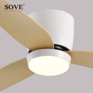 Sove Modern Led Ceiling Fans With Lights Ceiling Light Fan Lamp Ceiling Fan With Remote Control 4
