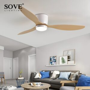 Sove Modern White Ceiling Fan With Led Light Ceiling Light Fan Ceiling Fans With Lights Led