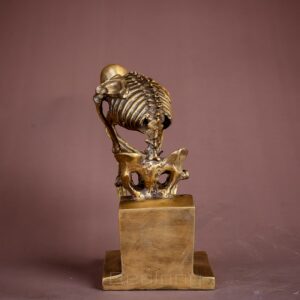 Skeleton Thinker Bronze Statue Bronze Thinking Skeleton Sculptures Abstract Bronze Casting Art Crafts For Home Decor 5