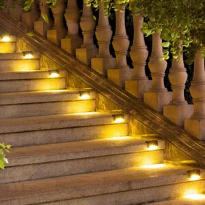 Solar Deck Lights Outdoor Led Solar Step Lighting Waterproof Lamp For Patio Stairs Yard Warm White