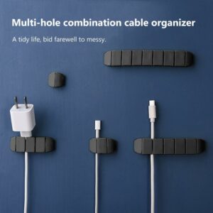 Solid Color Durable 1 2 4 6 8 Holes Flexible Wire Clip Organizer Compact Cable Clip