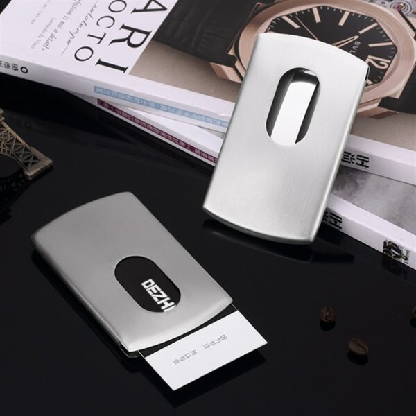 Stainless Stee Moving Portable Business Card Box Holder Attractive Name Card Case Accessory Business Card Box 1