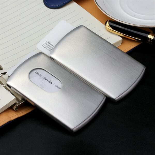 Stainless Stee Moving Portable Business Card Box Holder Attractive Name Card Case Accessory Business Card Box 2