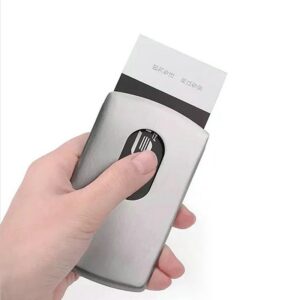 Stainless Stee Moving Portable Business Card Box Holder Attractive Name Card Case Accessory Business Card Box