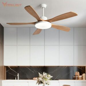 Strong Wind Ceiling Fan With Bright Led Light Fashion Wooden Ceiling Fan For Indoor Outdoor 2