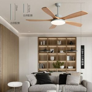 Strong Wind Ceiling Fan With Bright Led Light Fashion Wooden Ceiling Fan For Indoor Outdoor 3