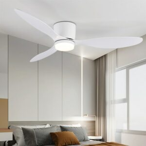 Surface Mounted Ceiling Fan With Lamps For Low Building Remote Control Included Dc Motor With Reverse 2