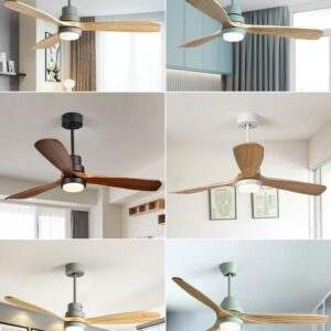 Vintage Wooden Ceiling Fan With Light And Remote 42 52 Inch Creative Ceiling Fan 3 Kinds 5