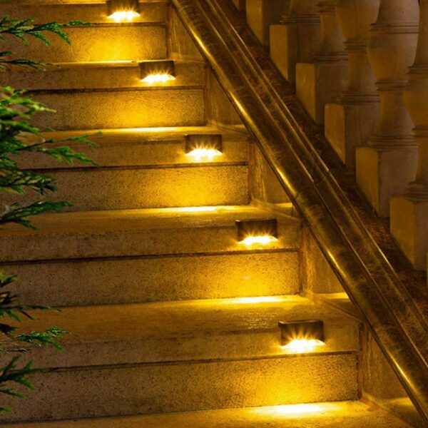 Warm White Garden Landscape Step Deck Lights Led Solar Lamp Waterproof Path Stair Wall Lighting Outdoor 3
