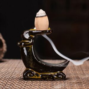 Waterfall Incense Burner Backflow Ceramic Incense Holder Incense Fountain Backflow Incense Cones For Home Decor Office 2