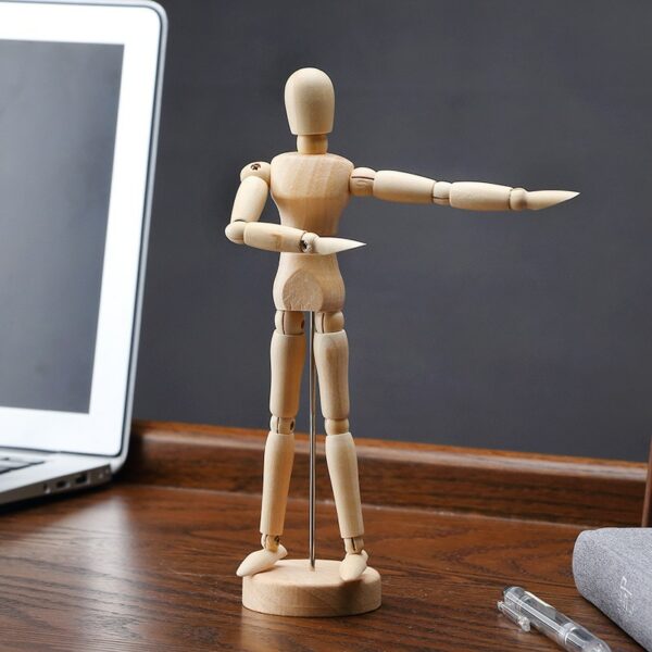 Wooden Hand Figurines Rotatable Joint Hand Model Drawing Sketch Mannequin Miniatures Office Home Desktop Room Decoration 1