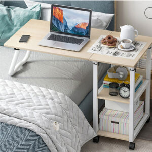 Wooden Stand Laptop Computer Desk Storage Bedroom Side Shelf Study Bed Tray Table Ergonomic Corner Escritorio 4