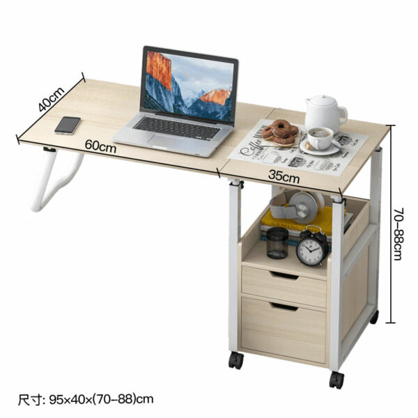 Wooden Stand Laptop Computer Desk Storage Bedroom Side Shelf Study Bed Tray Table Ergonomic Corner Escritorio 5