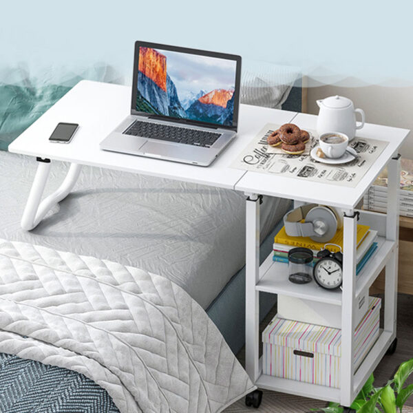 Wooden Stand Laptop Computer Desk Storage Bedroom Side Shelf Study Bed Tray Table Ergonomic Corner Escritorio