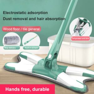 X Type Flat Floor Mop Replace Cloth Heads 360 Degree Squeeze Mop Hand Free Wash Household